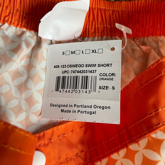 Men’s Small NWT Jack Adams Oswego Swim Trunk Orange - Picture 8 of 9